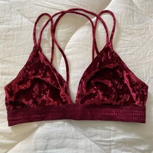 VS PINK red velvet bralette